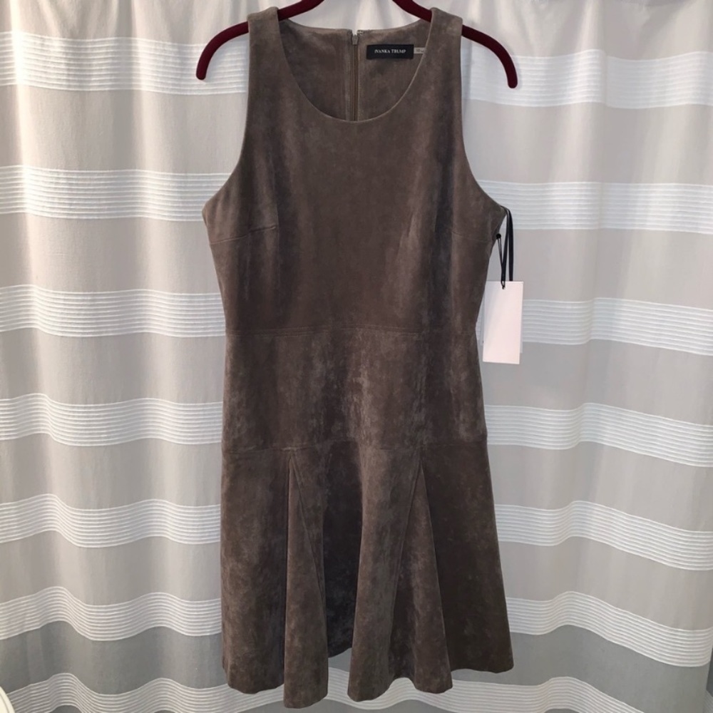 Ivanka Trump Gray Suede Dress Size 10 - Picture 2 of 9
